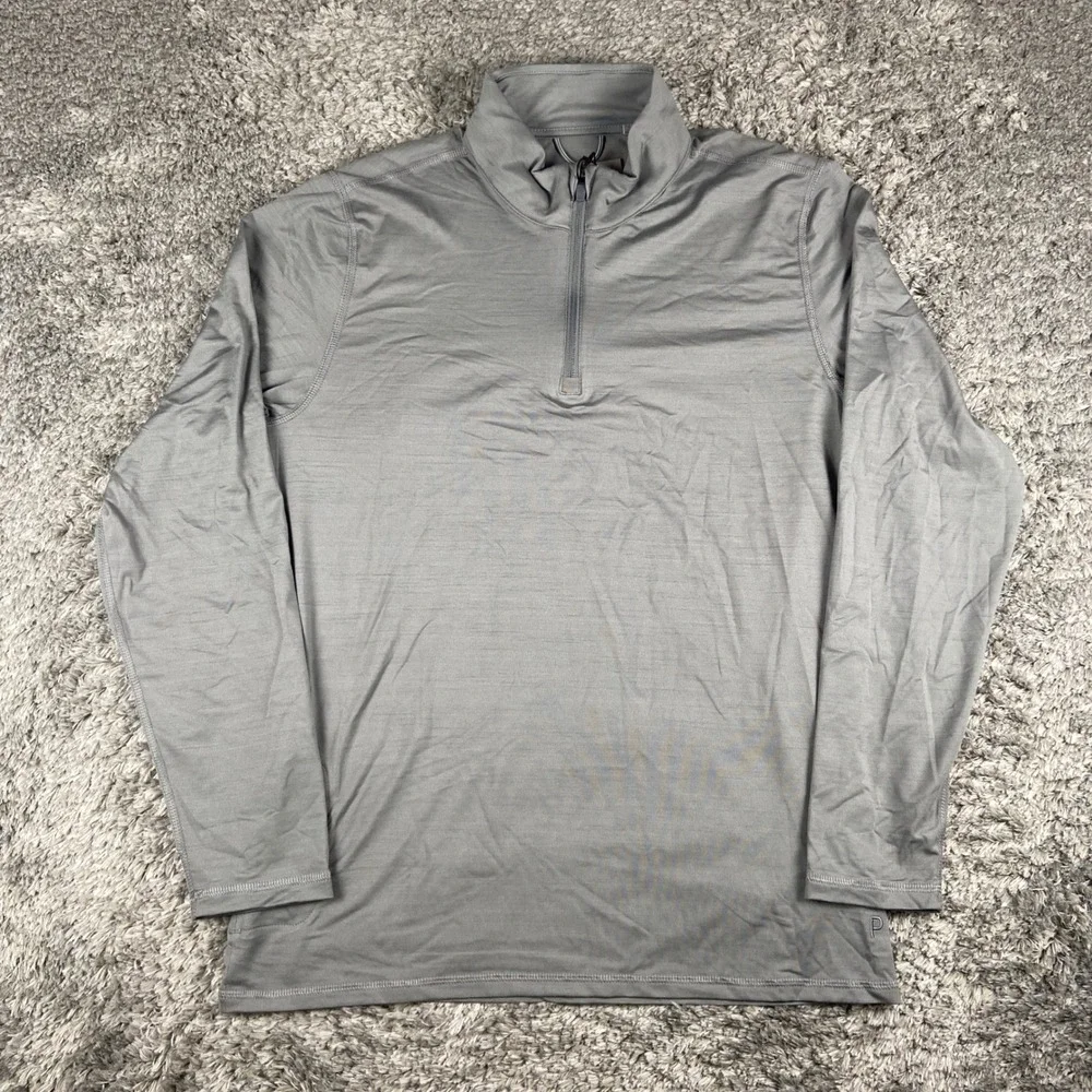 Puma Cloudspun 1/4 Zip Mens Small Grey Heather Performance Pullover 532016-04